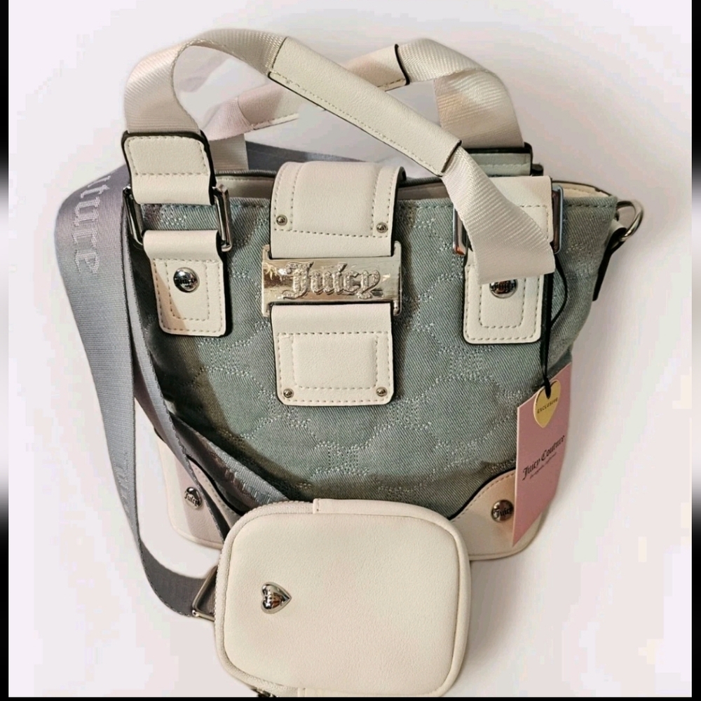 Juicy Couture Y2Cute Light Washed Blue Denim Mini Tote Satchel Bag Purse NWT